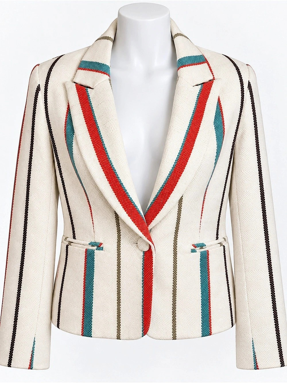 Drew Women’s Striped Herringbone Blazer Size Small Made in USA